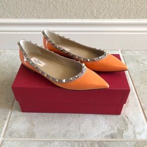 Valentino Rockstud Patent Ballerina